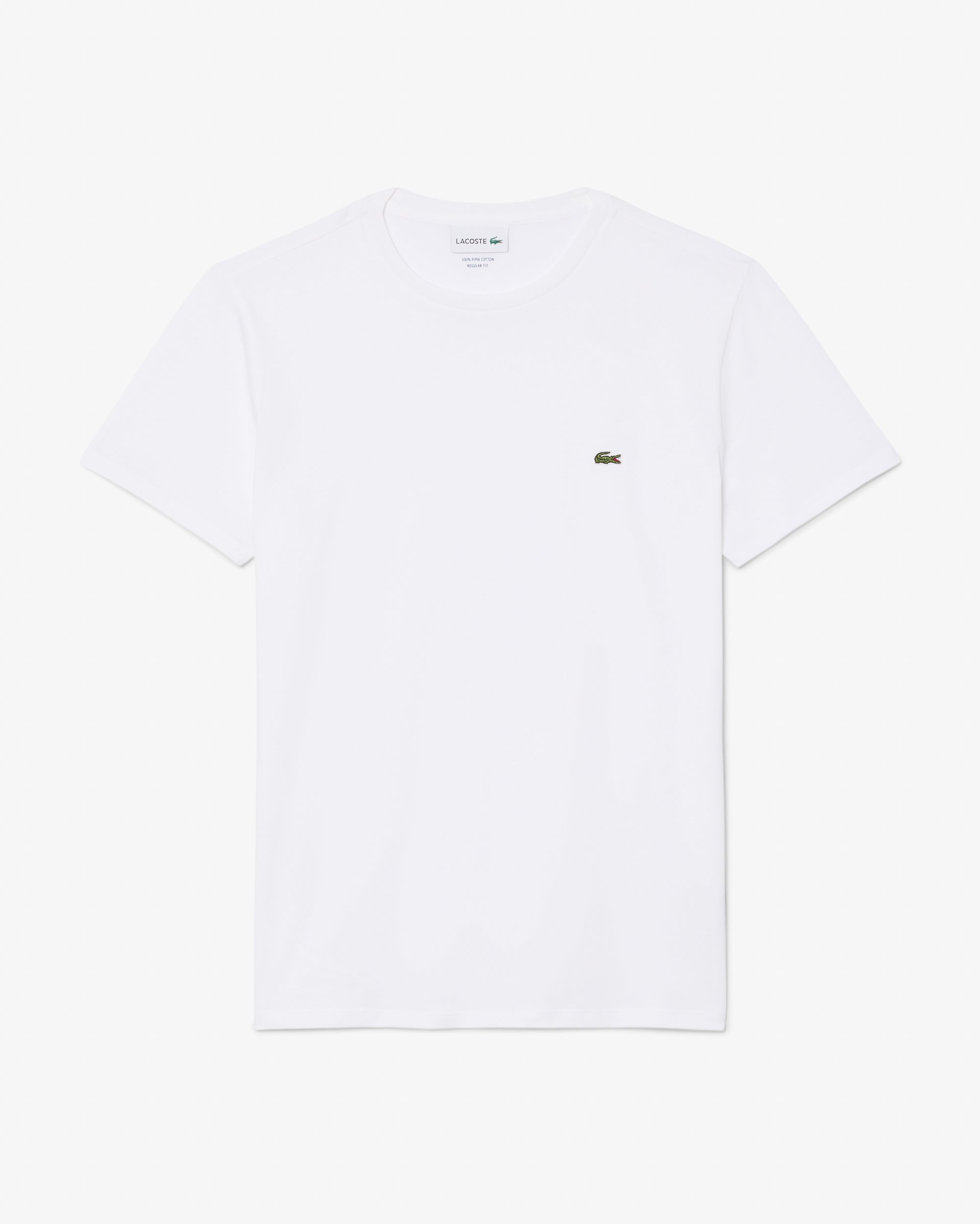 Lacoste Mens Crew Neck Pima Cotton Jersey T-Shirt - White 001