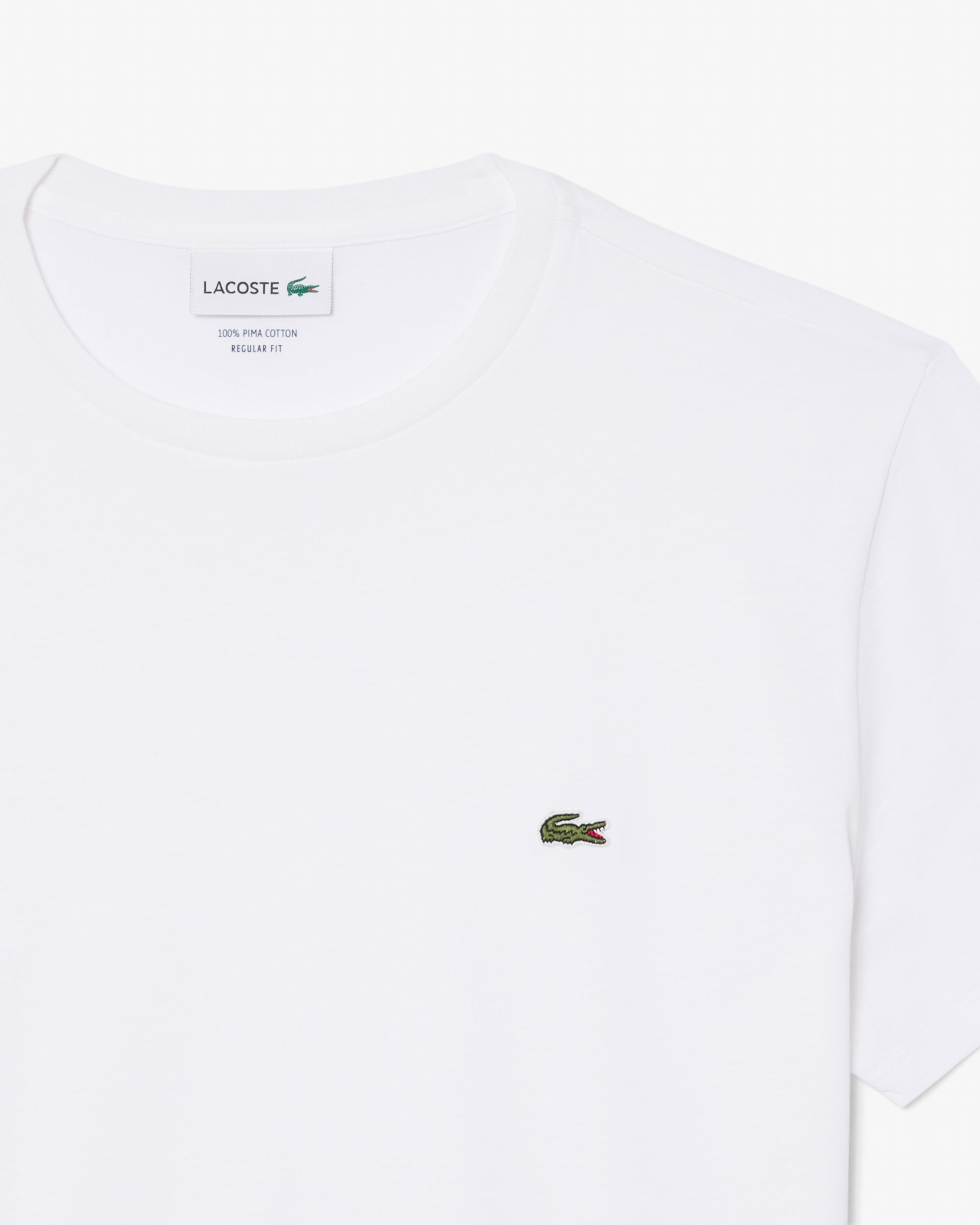 Lacoste Mens Crew Neck Pima Cotton Jersey T-Shirt - White 001