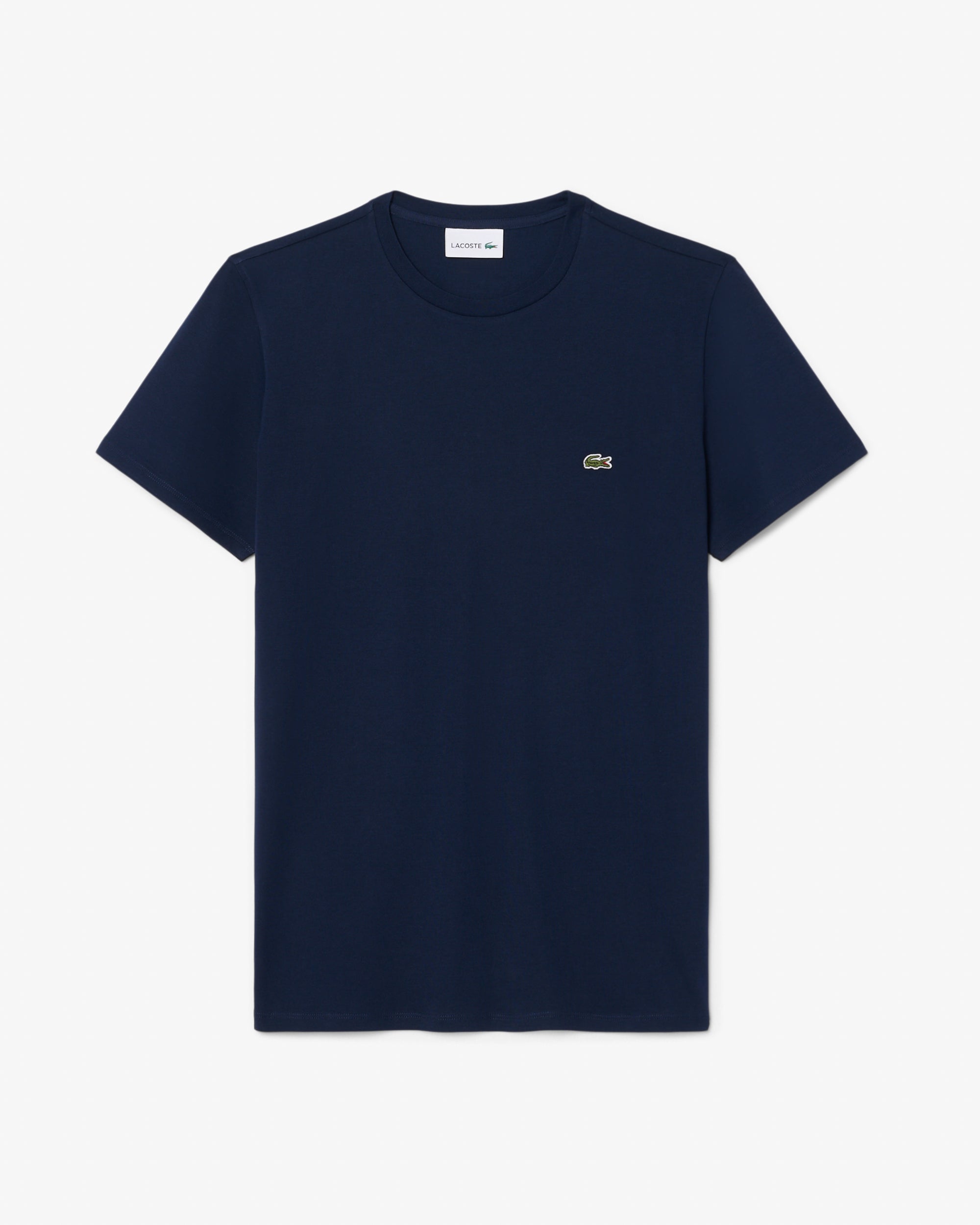 Lacoste Mens Crew Neck Pima Cotton Jersey T-Shirt - Navy Blue 166
