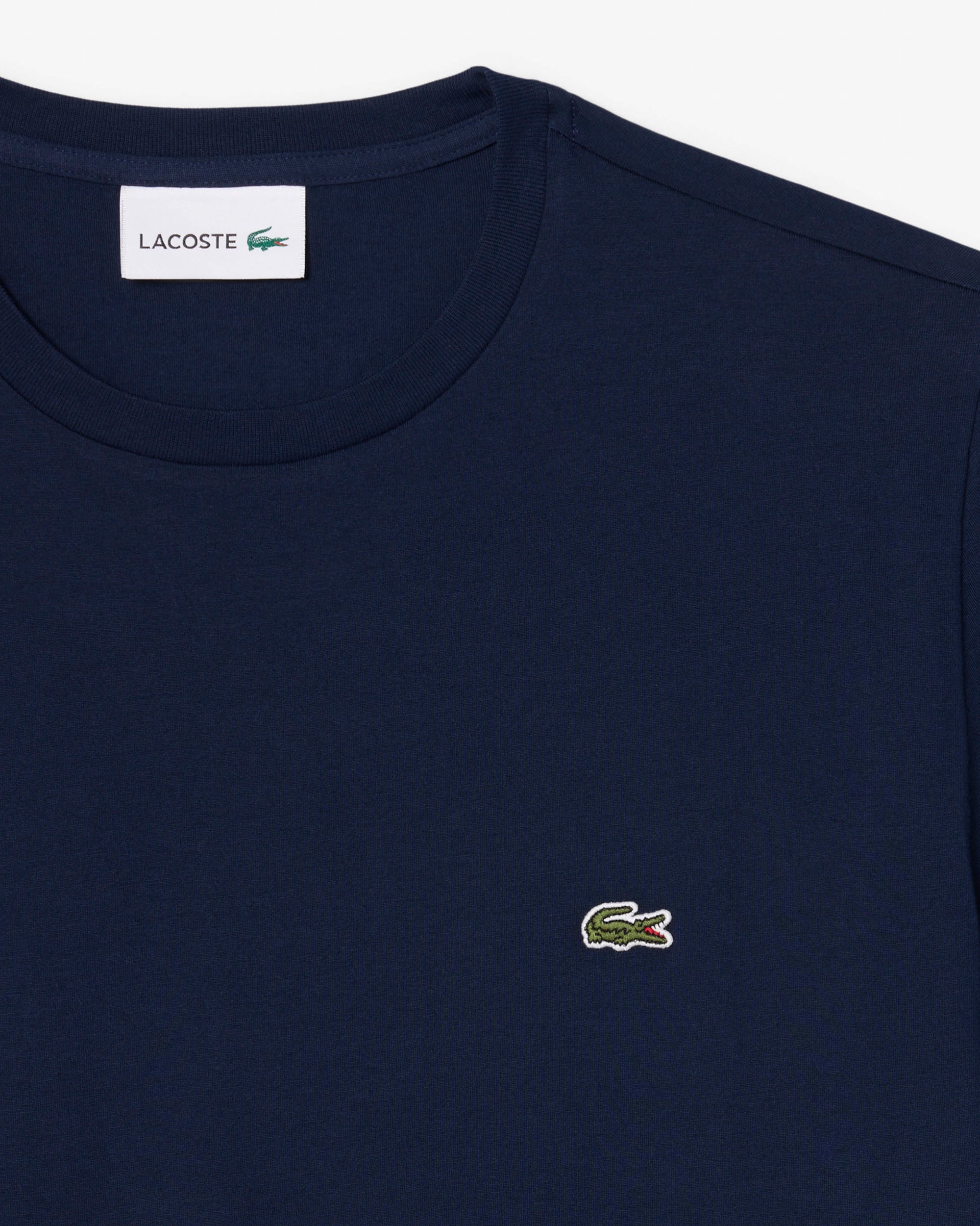Lacoste Mens Crew Neck Pima Cotton Jersey T-Shirt - Navy Blue 166