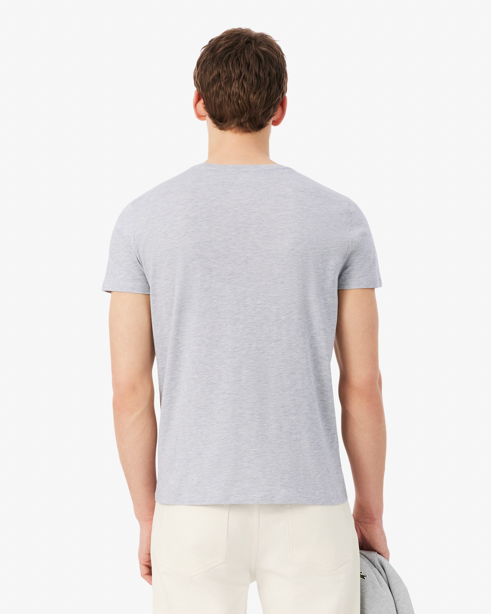 Lacoste Mens Crew Neck Pima Cotton Jersey T-Shirt - Silver Chine CCA