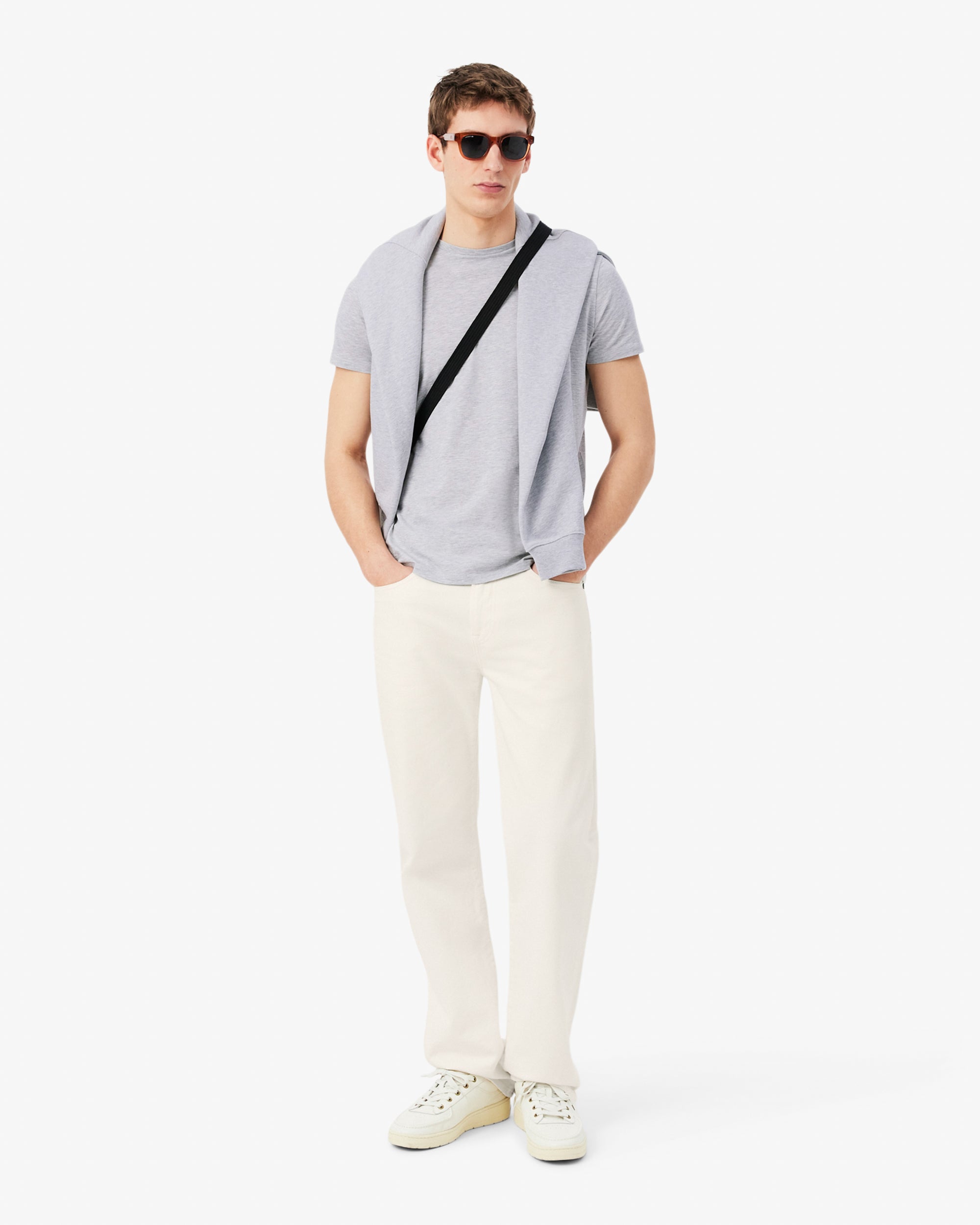 Lacoste Mens Crew Neck Pima Cotton Jersey T-Shirt - Silver Chine CCA