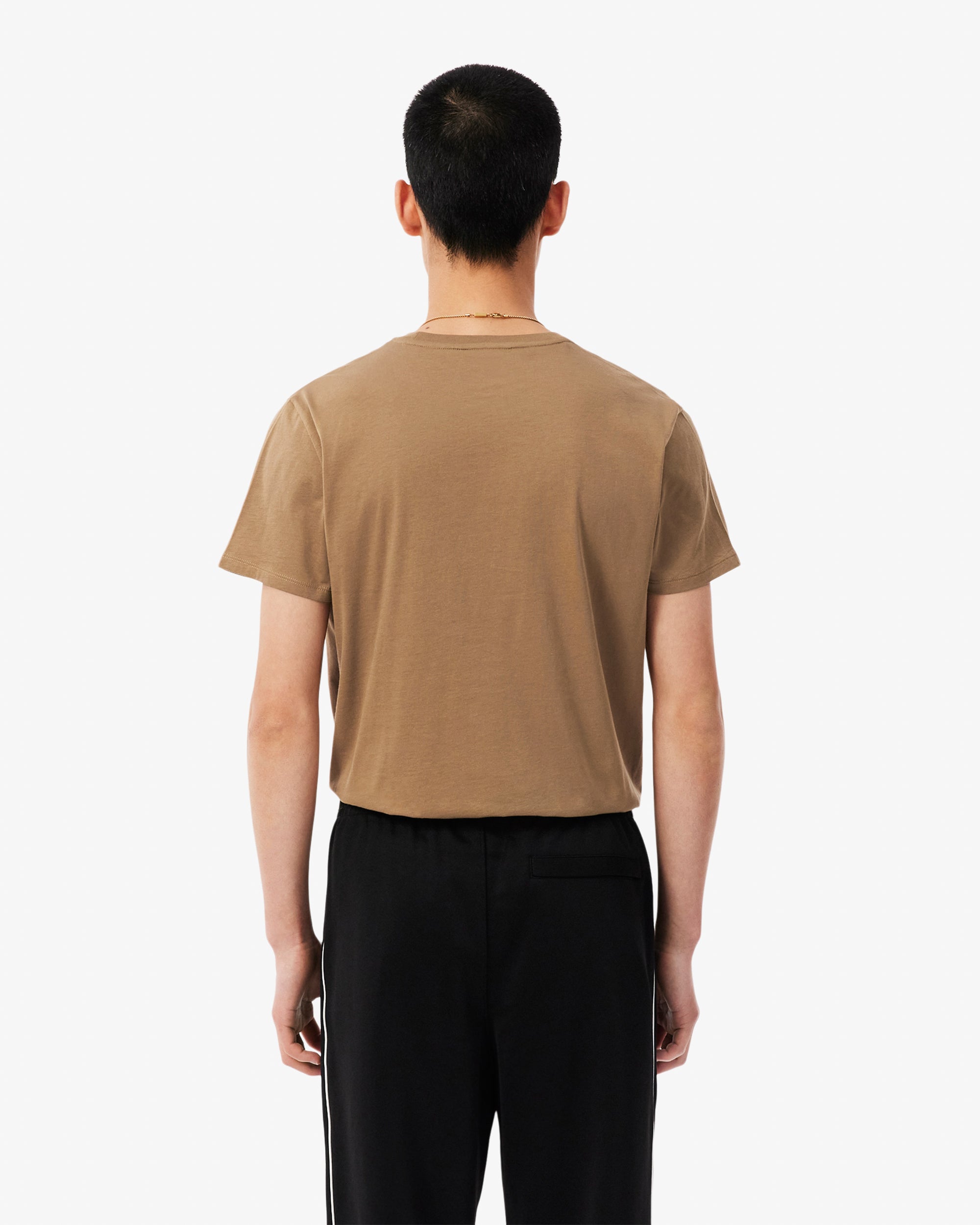 Lacoste Mens Crew Neck Pima Cotton Jersey T-Shirt - Cookie SIX