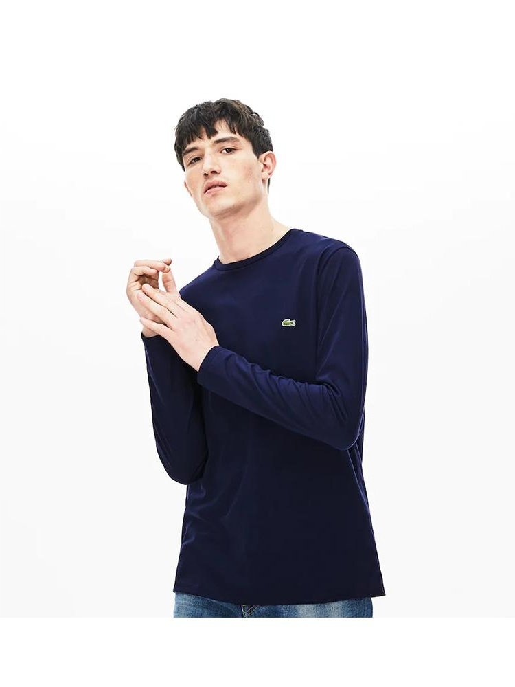 Lacoste Crew Neck Pima Cotton Jersey T-shirt Navy Blue TH6712 166