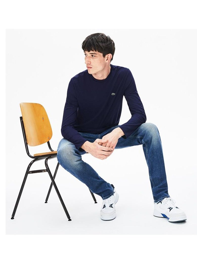 Lacoste Crew Neck Pima Cotton Jersey T-shirt Navy Blue TH6712 166