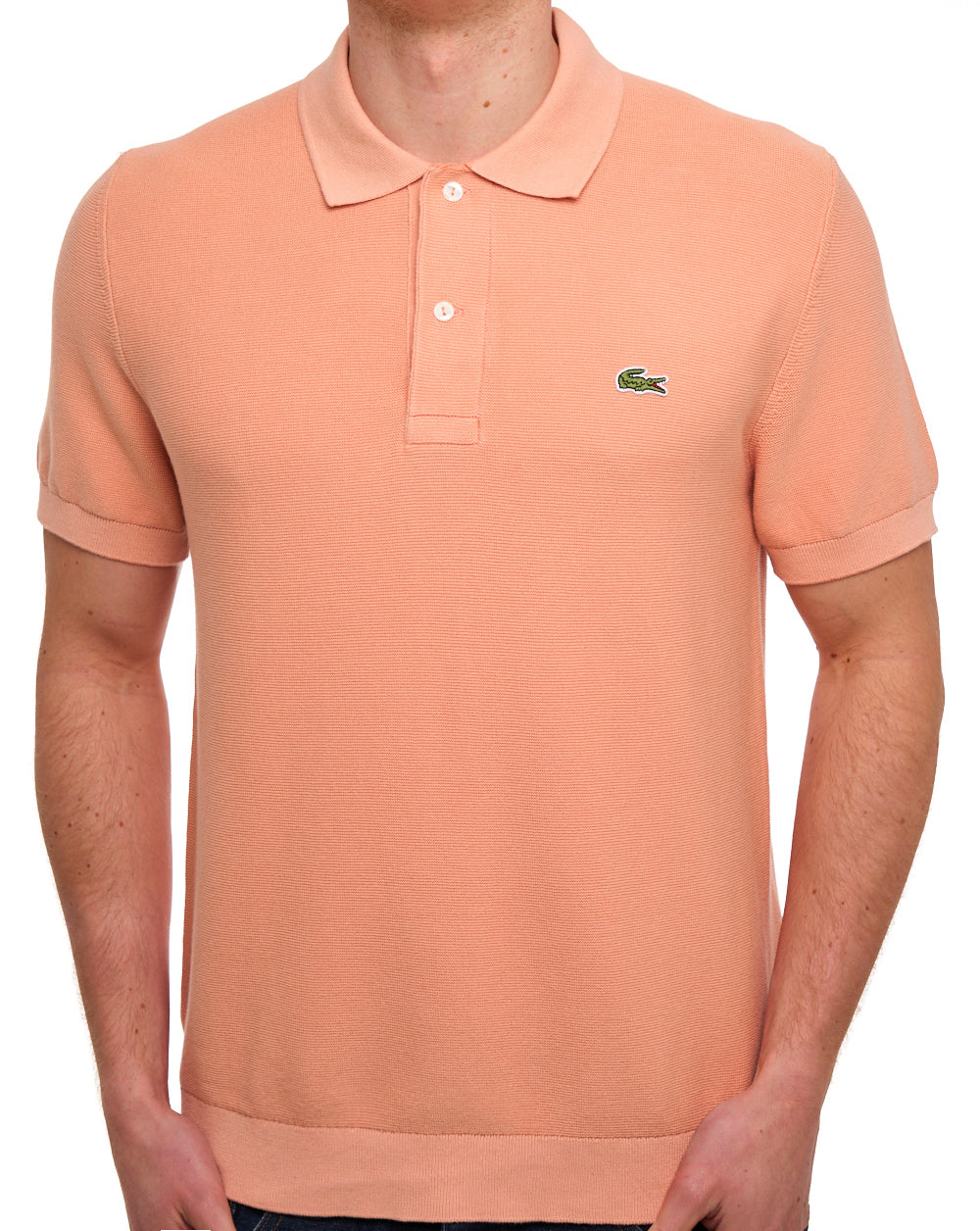 Lacoste Short Sleeve Knitted Polo Peach