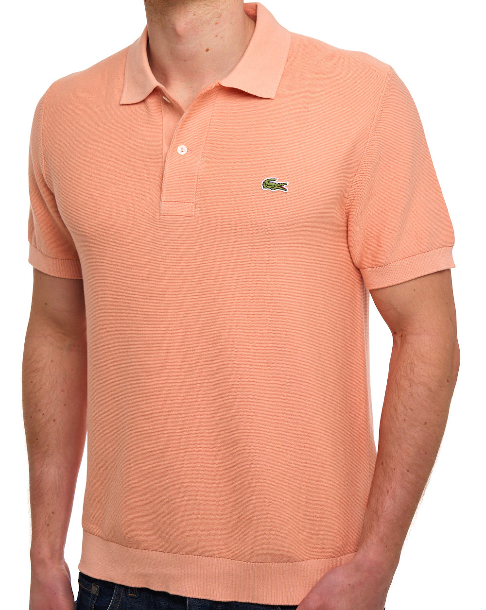Lacoste Short Sleeve Knitted Polo Peach
