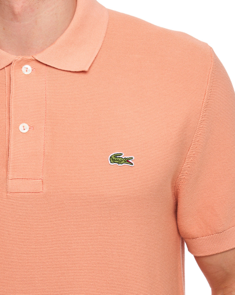Lacoste Short Sleeve Knitted Polo Peach