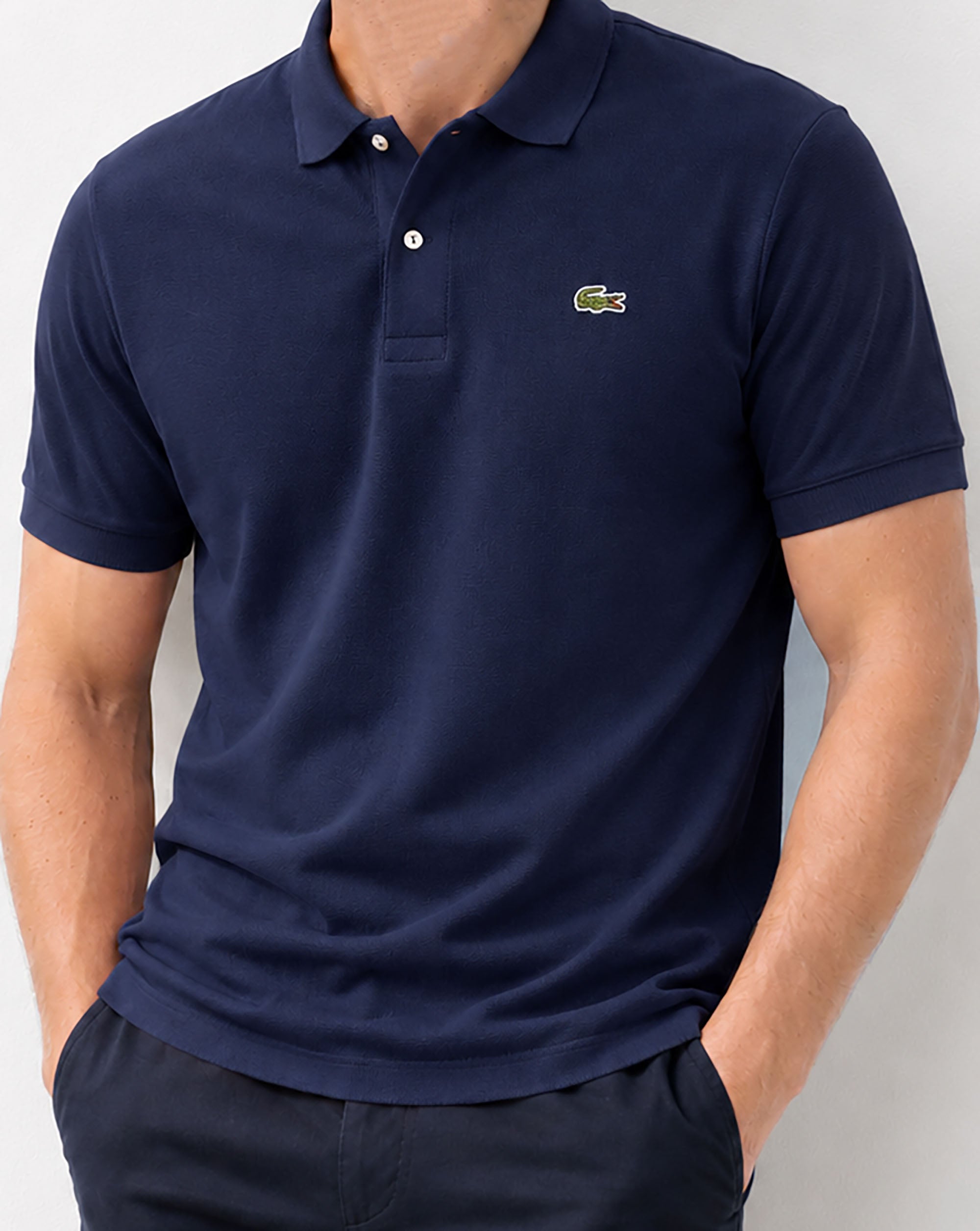 Lacoste Short Sleeve Knitted Polo Navy