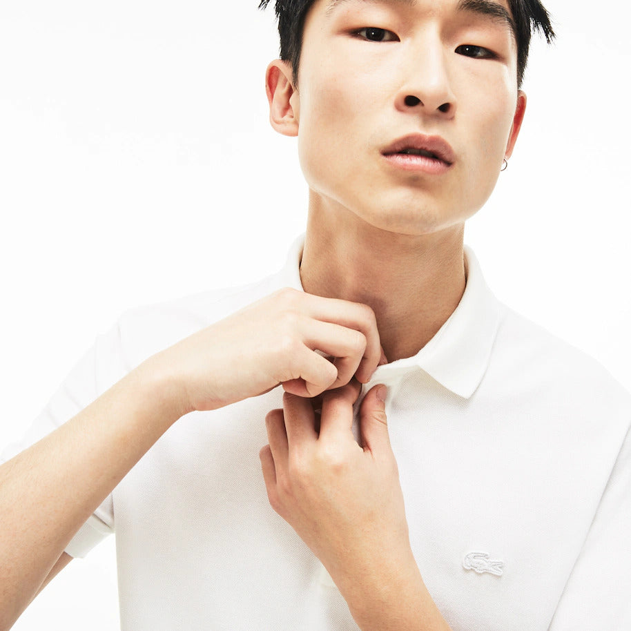 Lacoste Regular Fit Stretch Cotton Paris Polo  - White
