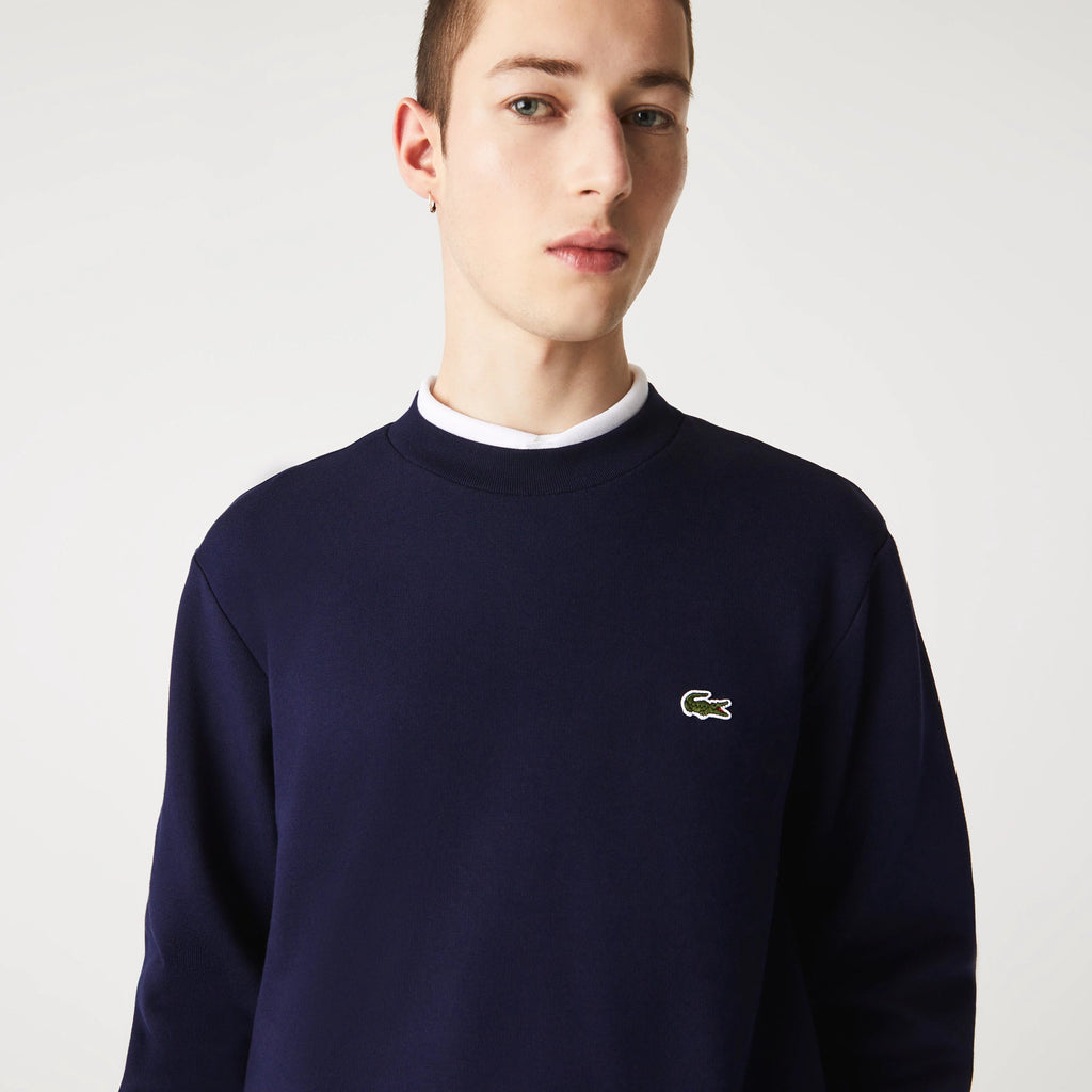 Lacoste Cotton Fleece Crew Neck Sweatshirt - Navy