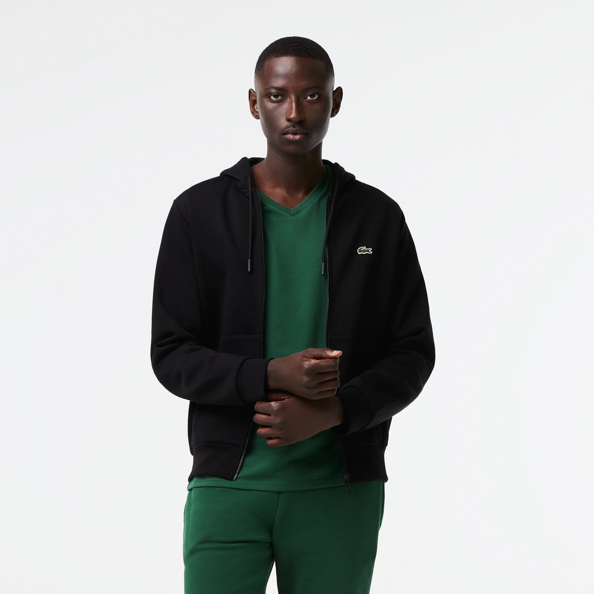 Lacoste Cotton Fleece Zip-up - Black