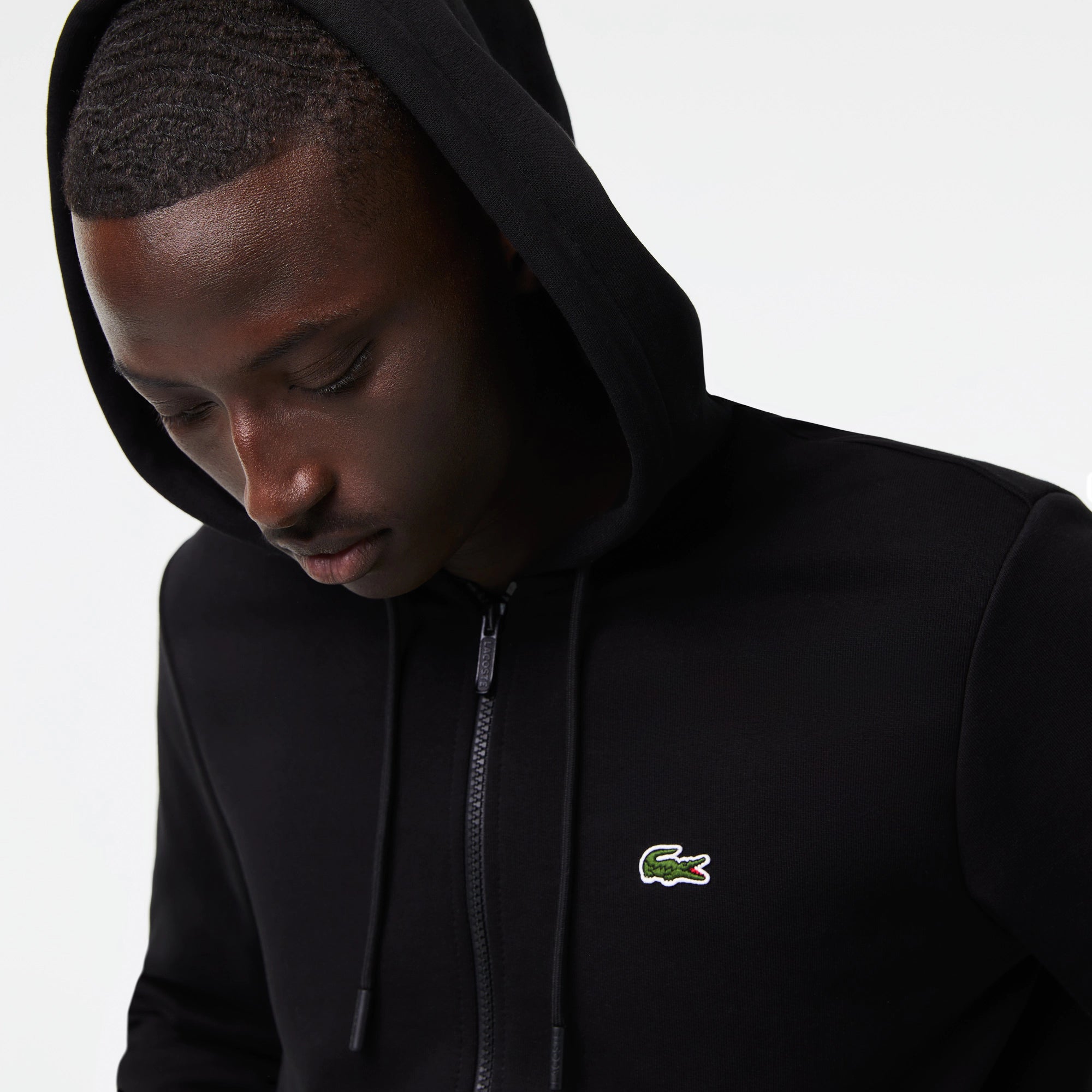 Lacoste Cotton Fleece Zip-up - Black