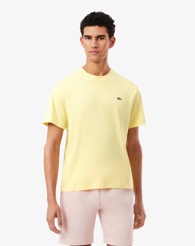 Lacoste Crew Neck Cotton T-Shirt - Yellow
