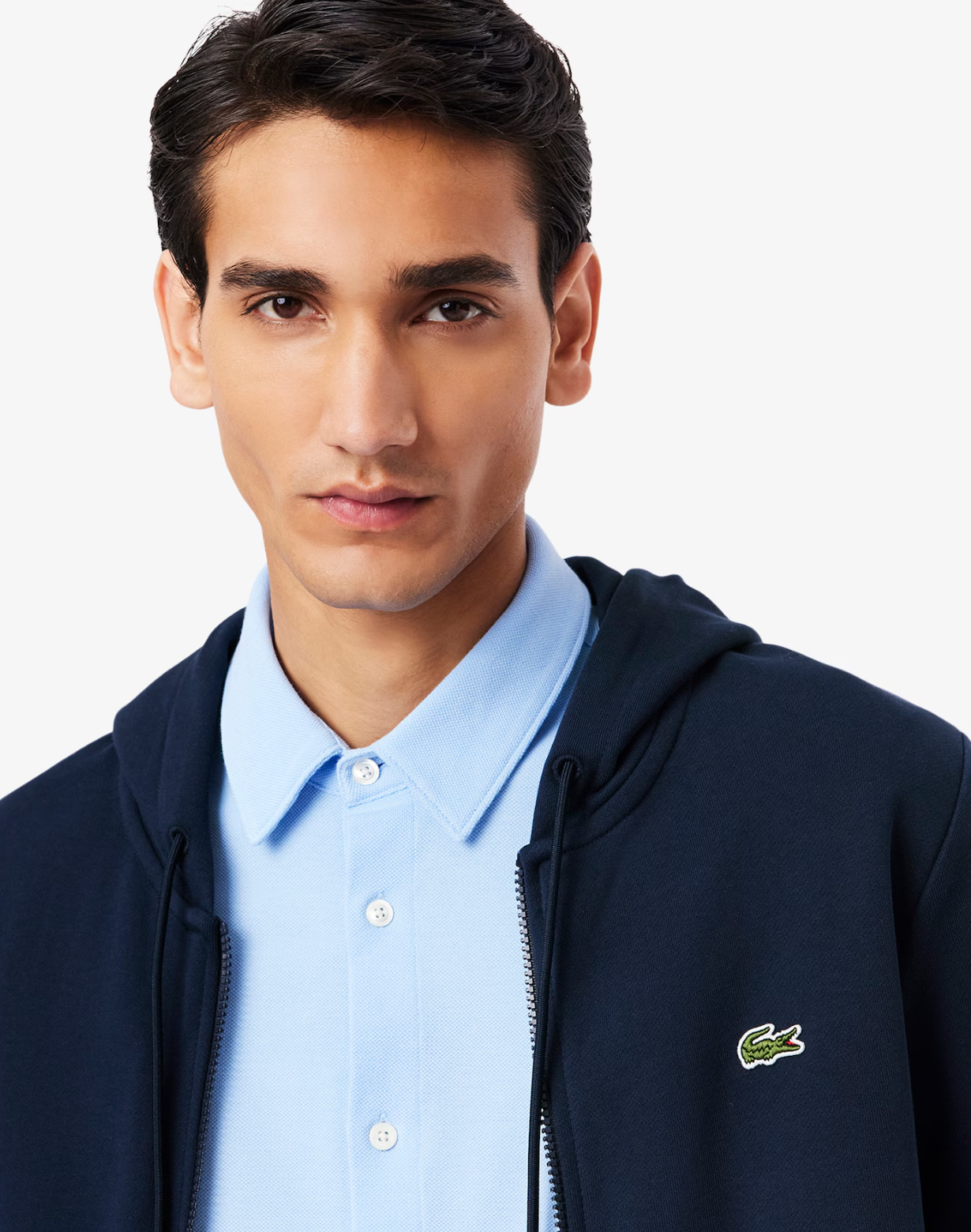 Lacoste Classic Fit Zip-Up Fleece Sweatshirt - Navy