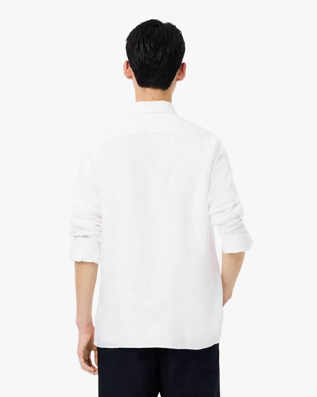 Lacoste Regular Fit Long Sleeve Mens Linen Shirt - White 001