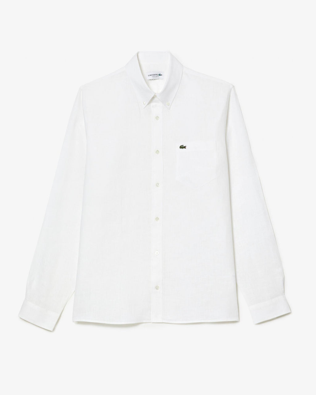 Lacoste Regular Fit Long Sleeve Mens Linen Shirt - White 001
