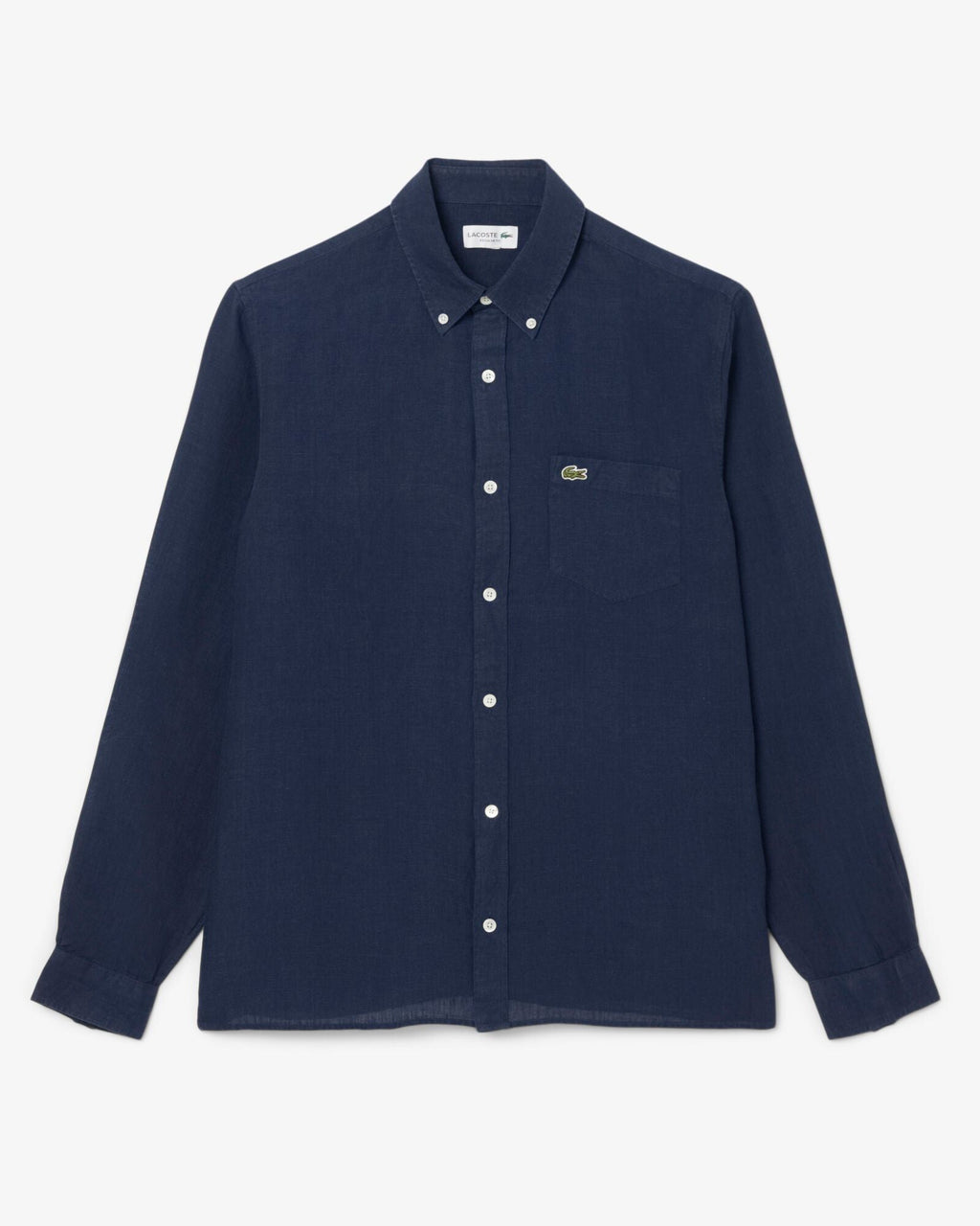 Lacoste Regular Fit Long Sleeve Mens Linen Shirt - Navy Blue 166
