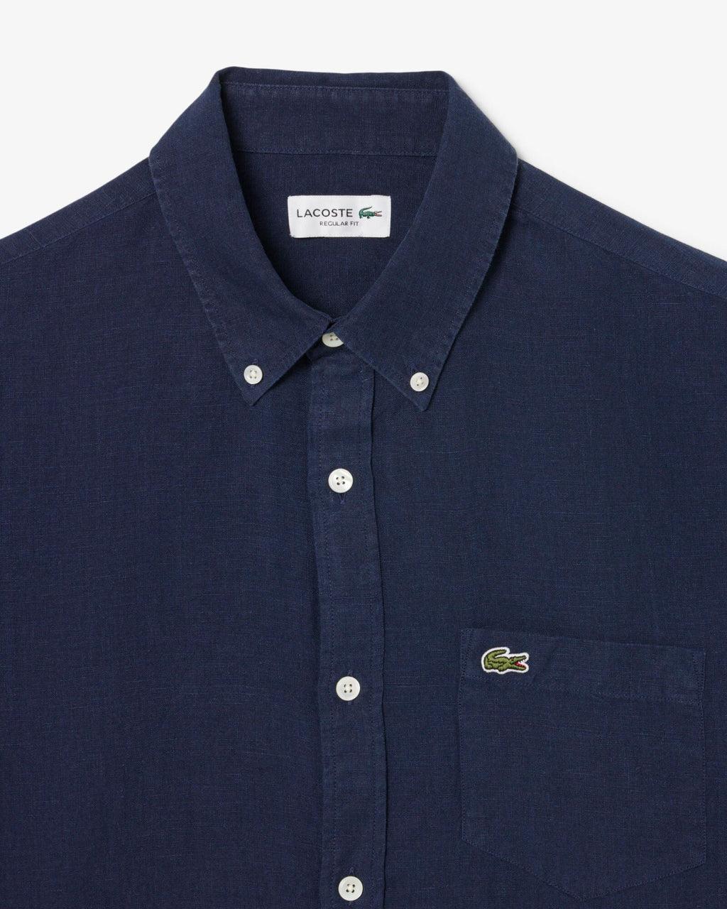 Lacoste Regular Fit Long Sleeve Mens Linen Shirt - Navy Blue 166