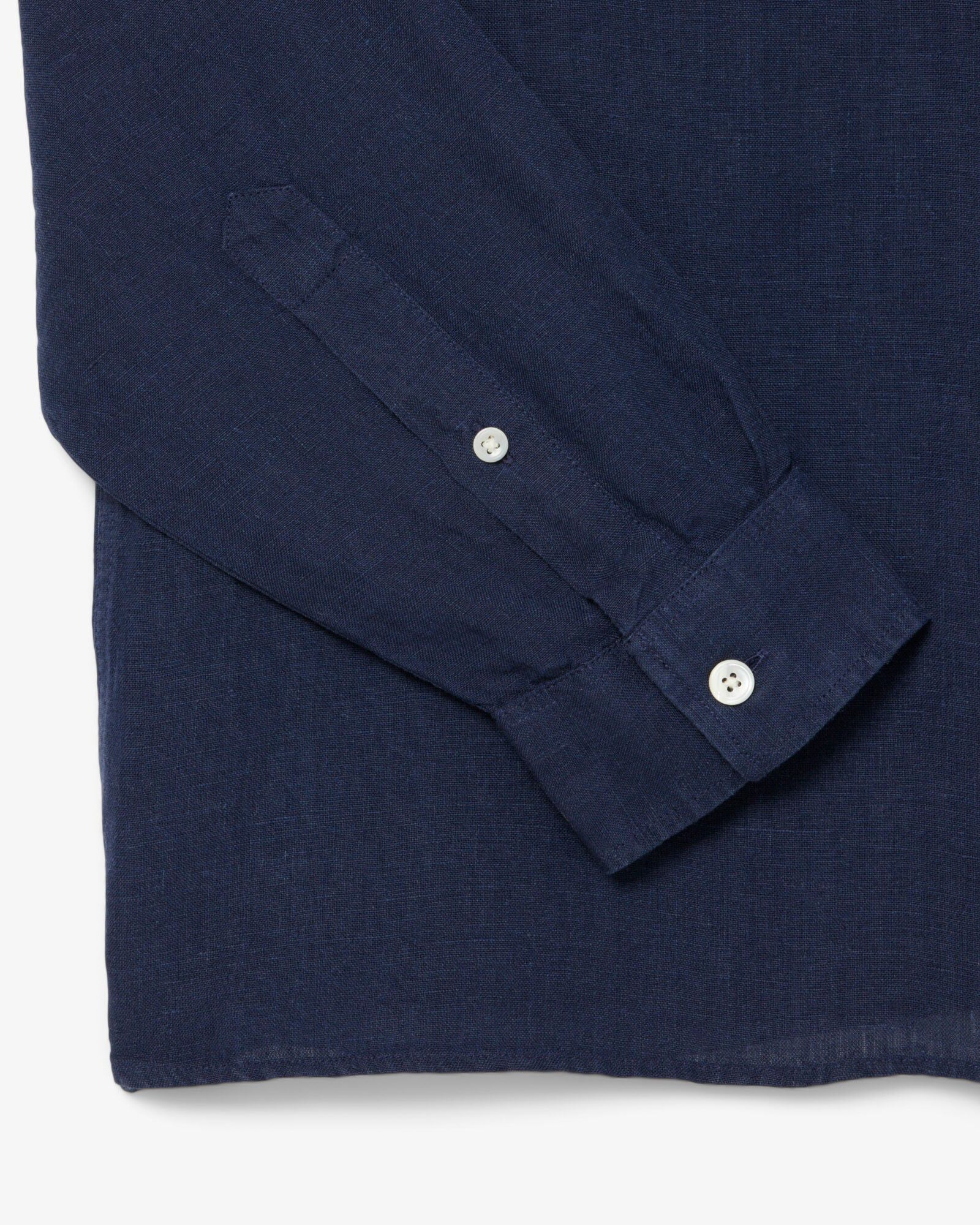 Lacoste Regular Fit Long Sleeve Mens Linen Shirt - Navy Blue 166