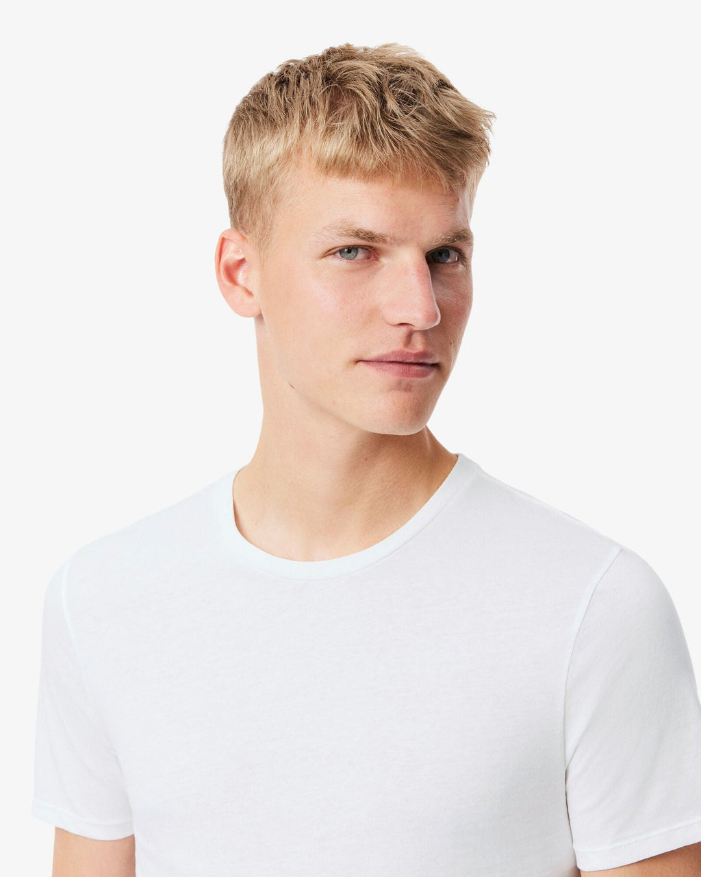 Lacoste Mens 3-Pack Plain Mens T-Shirts - White/Silver Chine-Black BXY