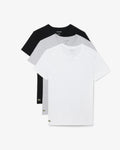 Lacoste Mens 3-Pack Plain Mens T-Shirts - White/Silver Chine-Black BXY