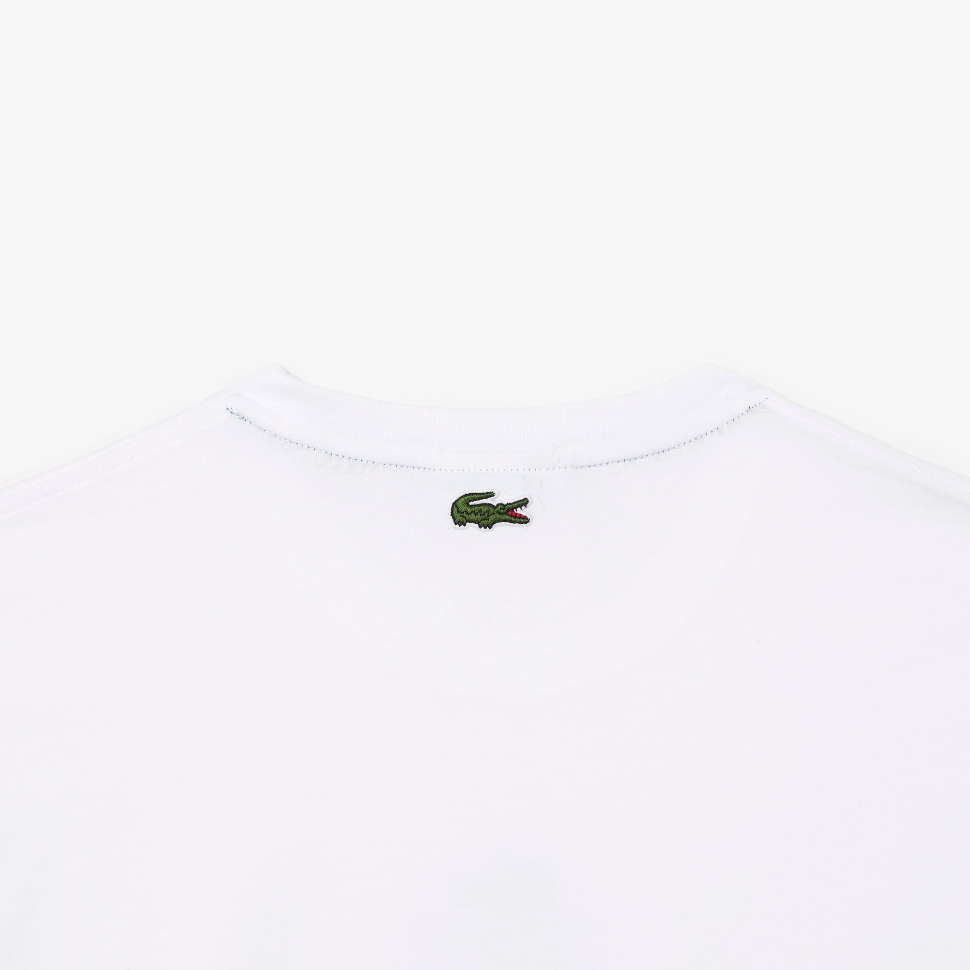 Lacoste Unisex Regular Fit Cotton Jersey Branded T-Shirt White TH1147 001