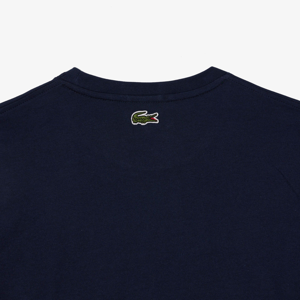 Lacoste Unisex Regular Fit Cotton Jersey Branded T-Shirt Navy Blue TH1147 166