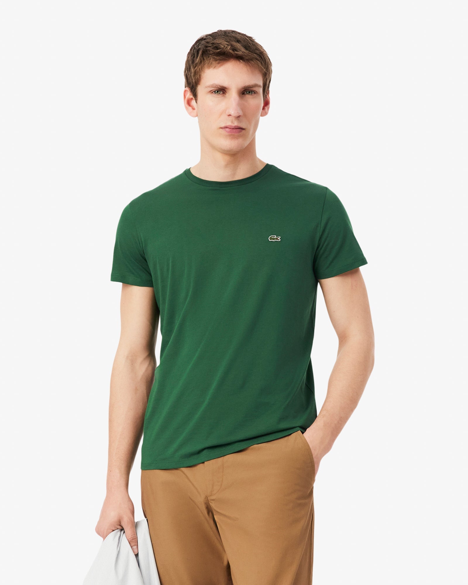 Lacoste Mens Crew Neck Pima Cotton Jersey T-Shirt - Green 132