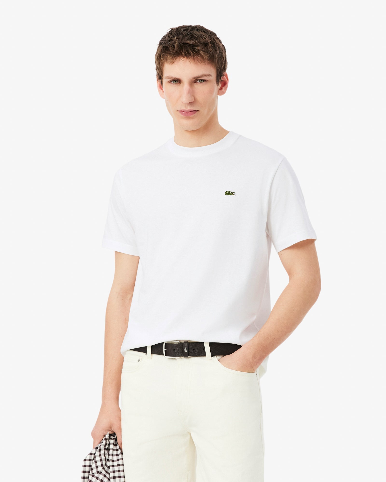 Lacoste Mens Classic Fit Cotton Jersey T-Shirt - White 001