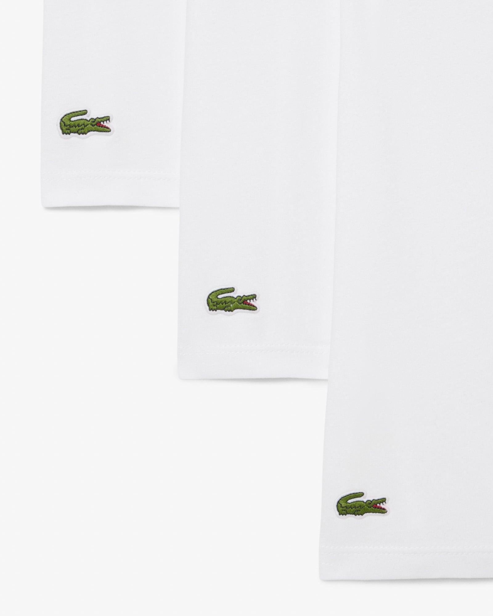 Lacoste 3-Pack Cotton Crew Neck Mens T-Shirts - White 001