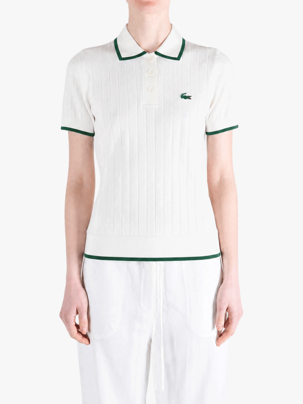 LACOSTE - Women Short Sleeve Polo Collar Golf Sweater Shirt