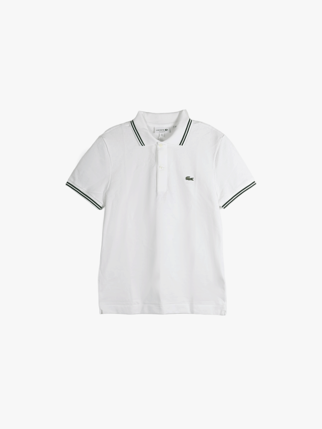 LACOSTE - Men Short Sleeved Regular Fit Stripe Collar Piqué Polo