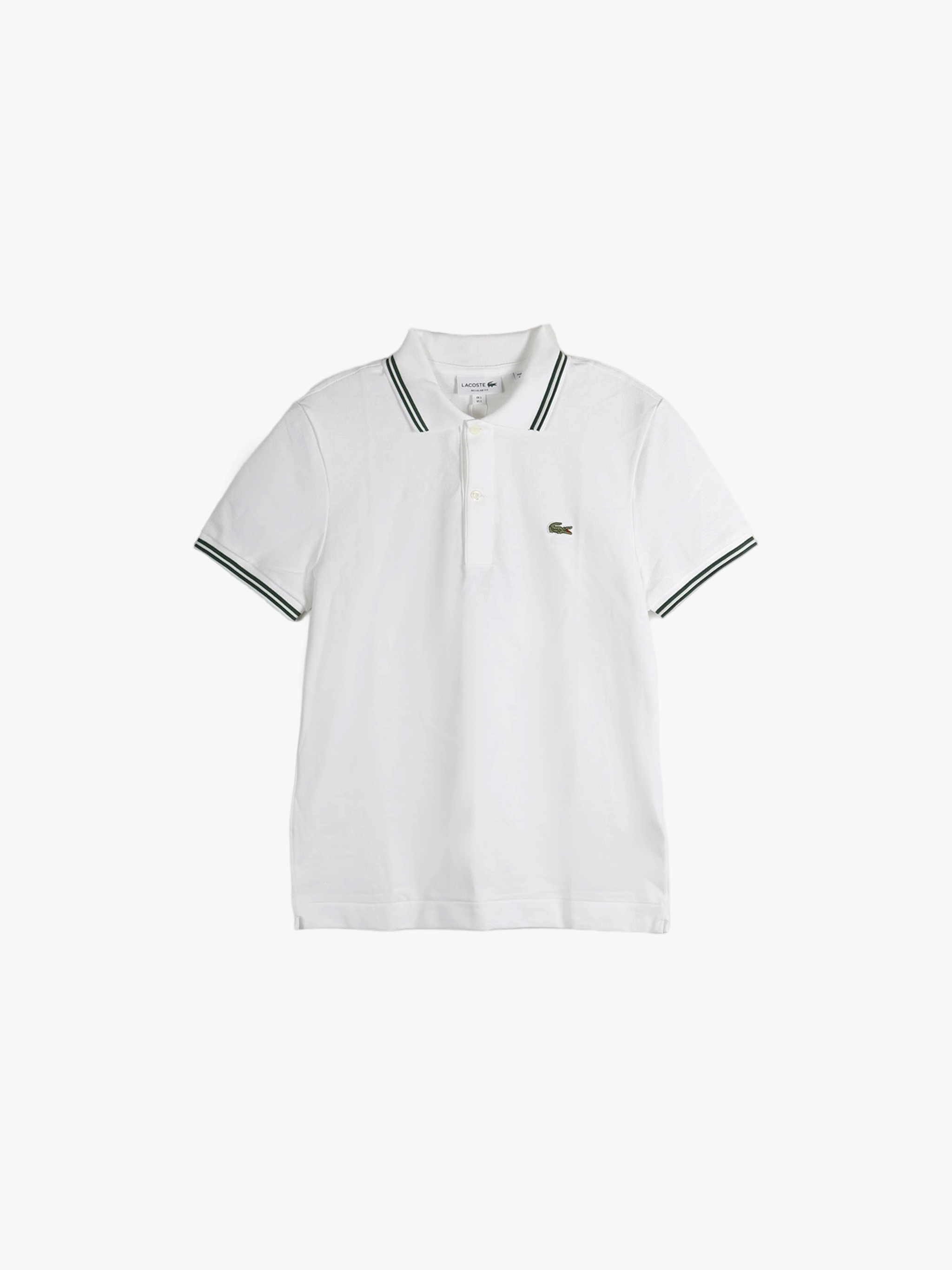LACOSTE - Men Short Sleeved Regular Fit Stripe Collar Piqué Polo