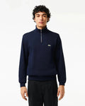 Lacoste Half-Zip Cotton Sweatshirt - Navy Blue