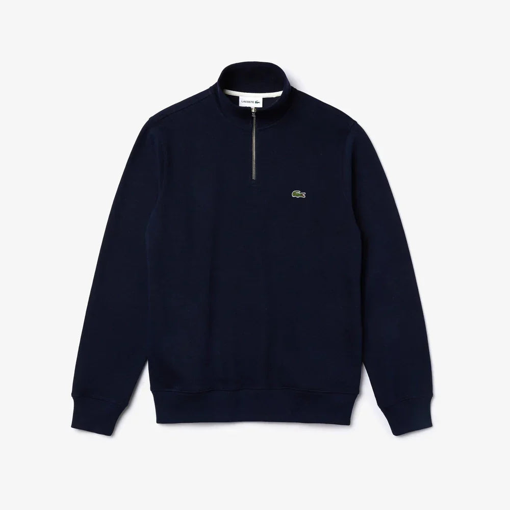 Lacoste Half-Zip Cotton Sweatshirt - Navy Blue