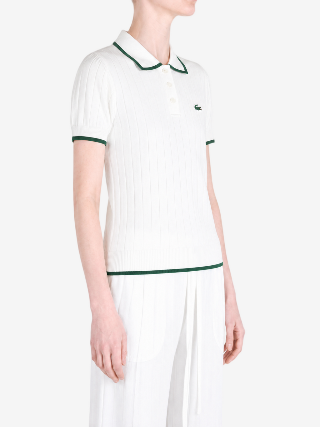 LACOSTE - Women Short Sleeve Polo Collar Golf Sweater Shirt