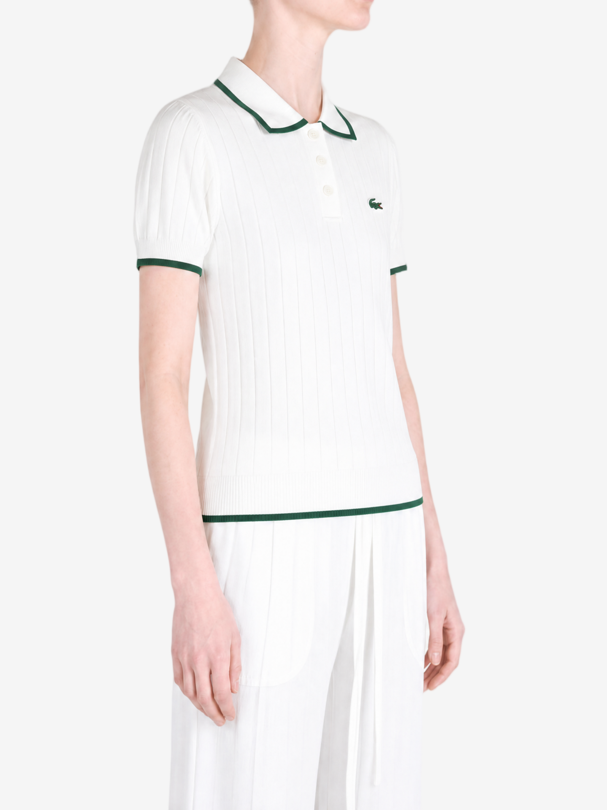 LACOSTE - Women Short Sleeve Polo Collar Golf Sweater Shirt