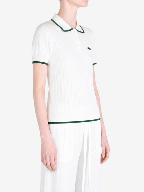 LACOSTE - Women Short Sleeve Polo Collar Golf Sweater Shirt